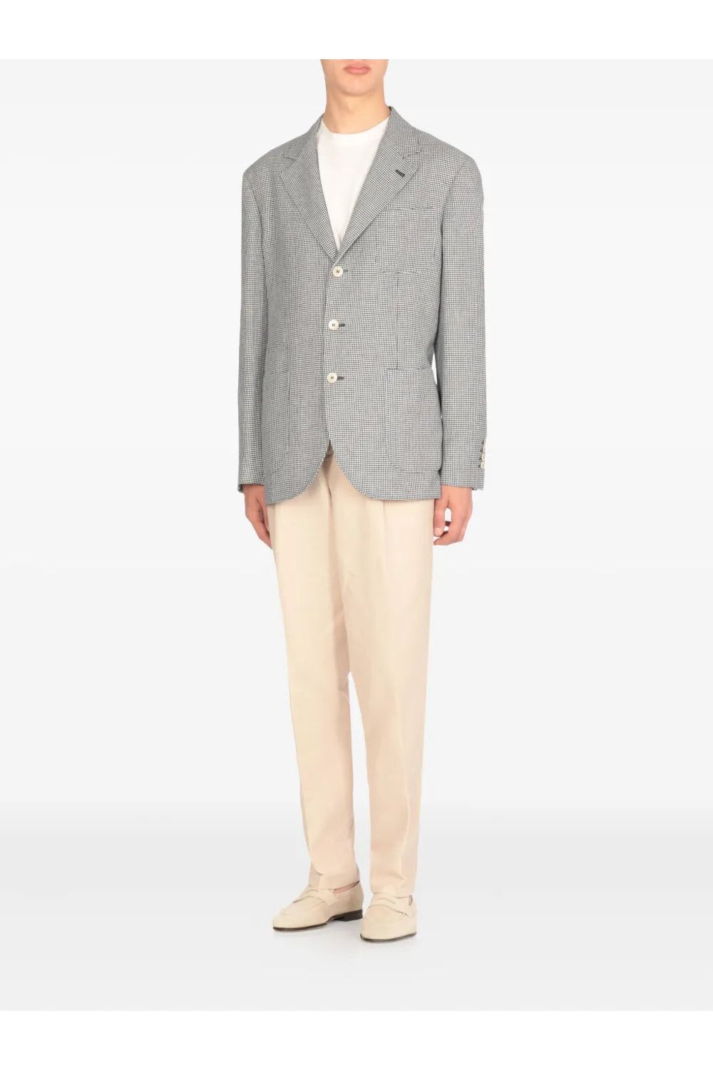BRUNELLO CUCINELLI | Pied-De-Poule Linen Blazer