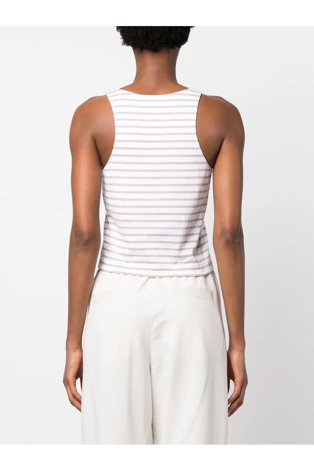 BRUNELLO CUCINELLI | Scoop-Neck Striped Vest Top