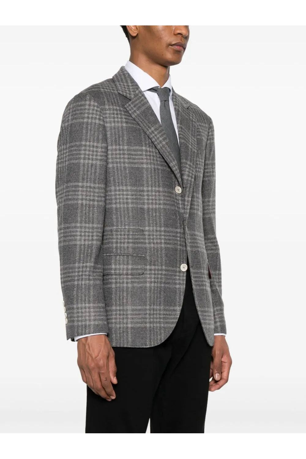 BRUNELLO CUCINELLI | Check-Pattern Wool-Blend Blazer