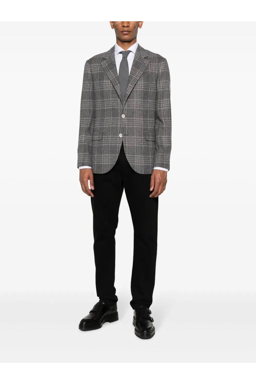 BRUNELLO CUCINELLI | Check-Pattern Wool-Blend Blazer