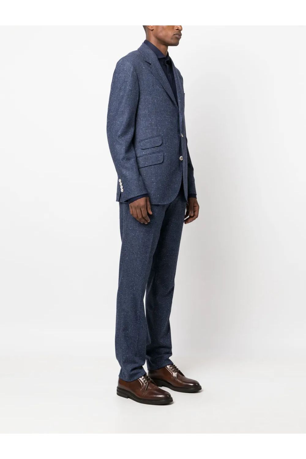 BRUNELLO CUCINELLI | Houndstooth Wool-Cashmere Blend Suit