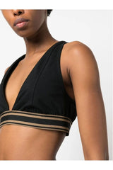 Brunello Cucinelli | Striped V-Neck Crop Top