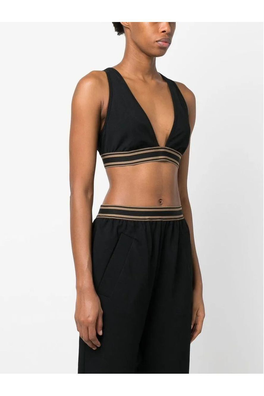 Brunello Cucinelli | Striped V-Neck Crop Top