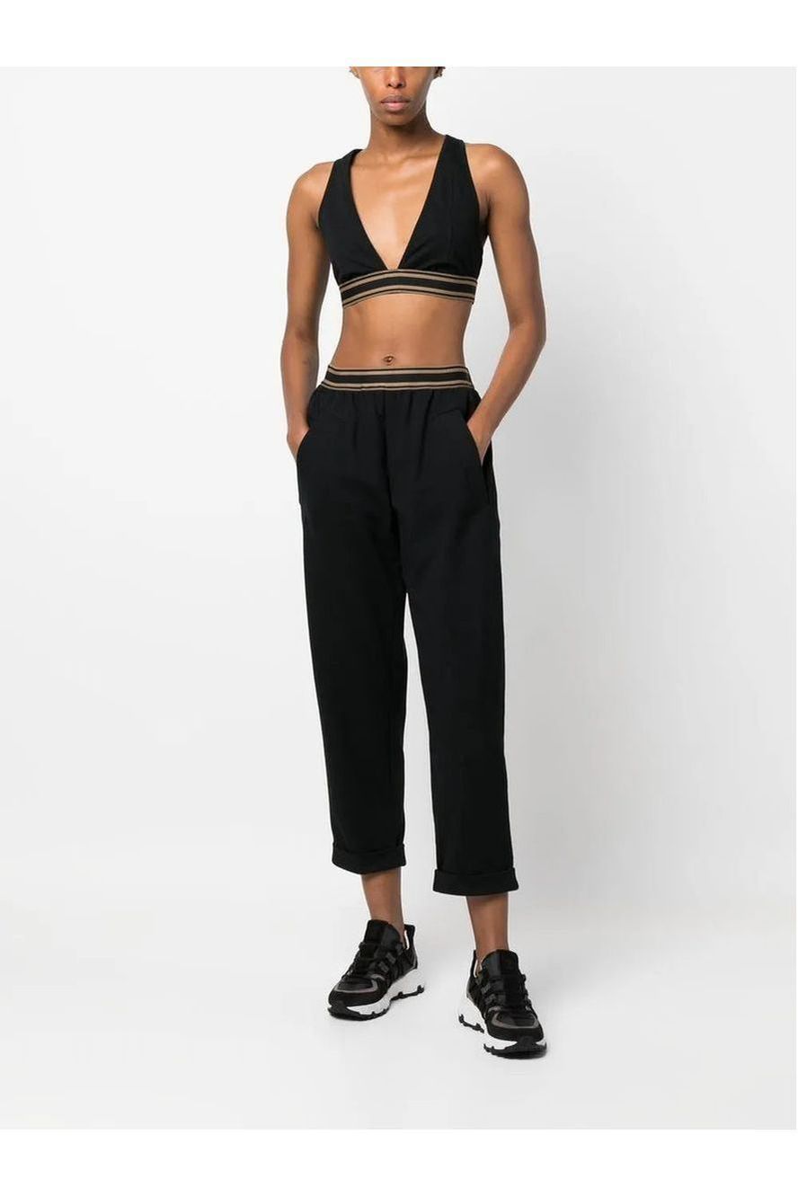 Brunello Cucinelli | Striped V-Neck Crop Top