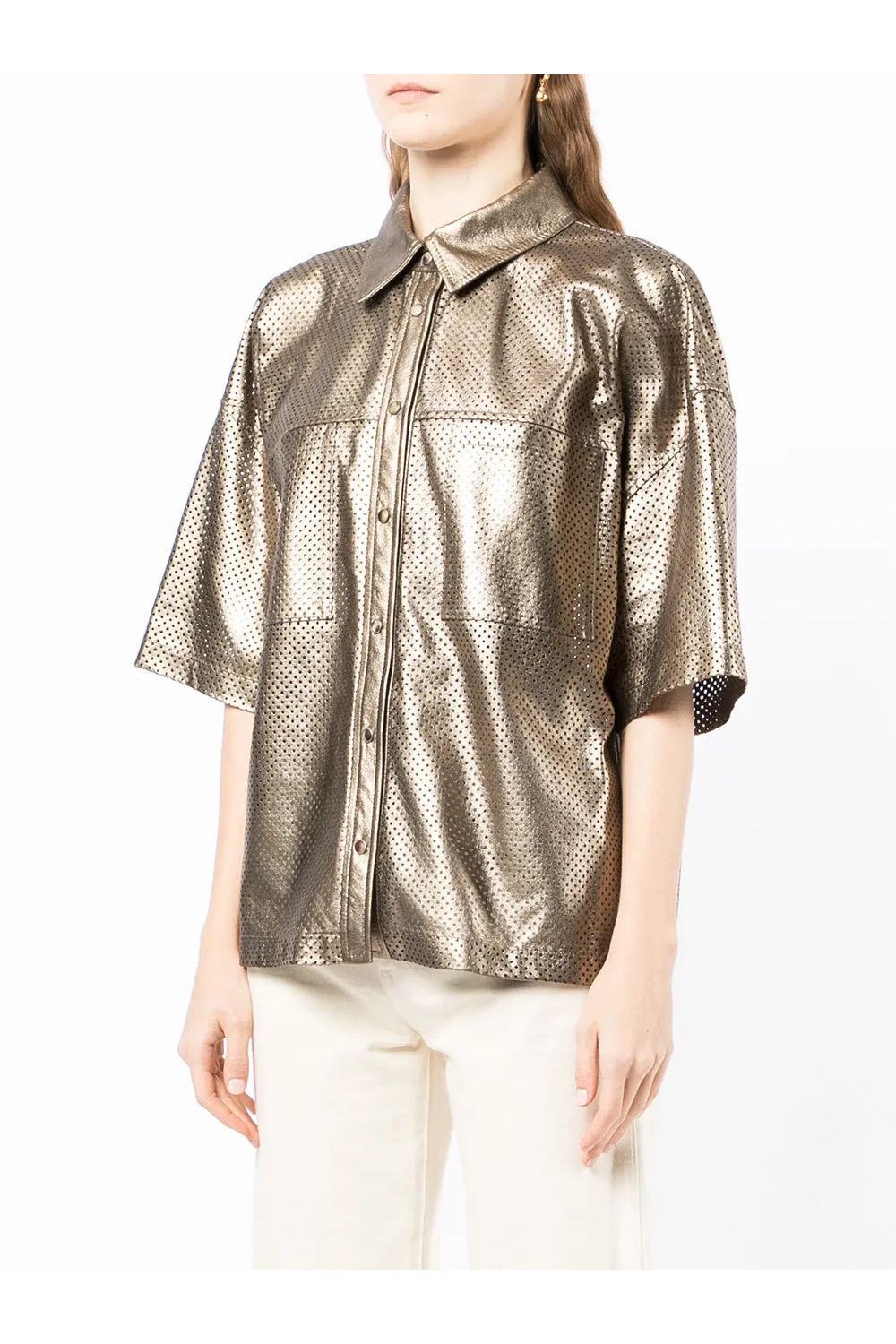 BRUNELLO CUCINELLI | Perforated Suede Shirt Jacket