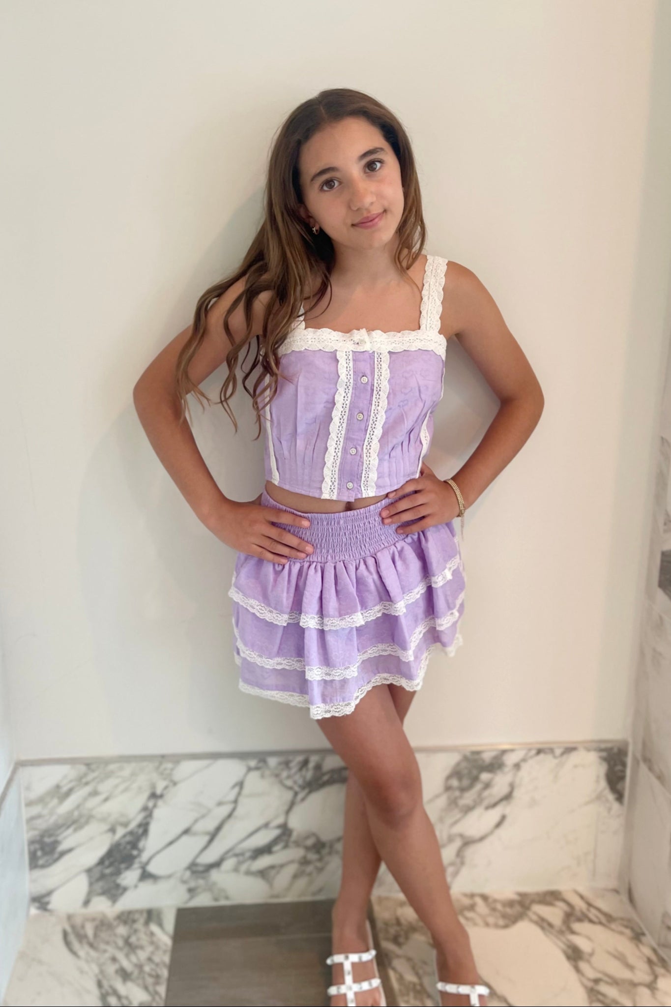 Skylar Pastel Lavender Heart Tank Top