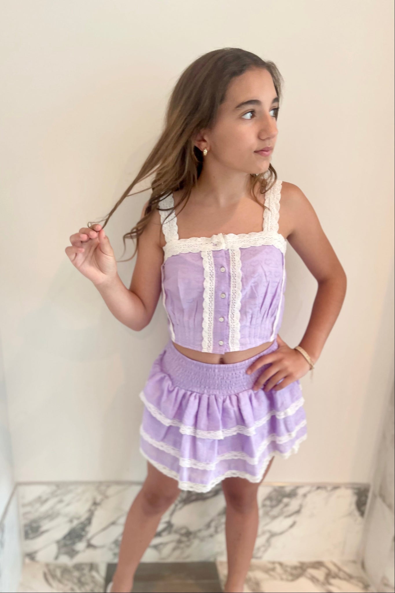 Skylar Pastel Lavender Heart Tank Top
