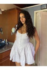 THE ELISABETH ROMPER DRESS - WHITE EYELET