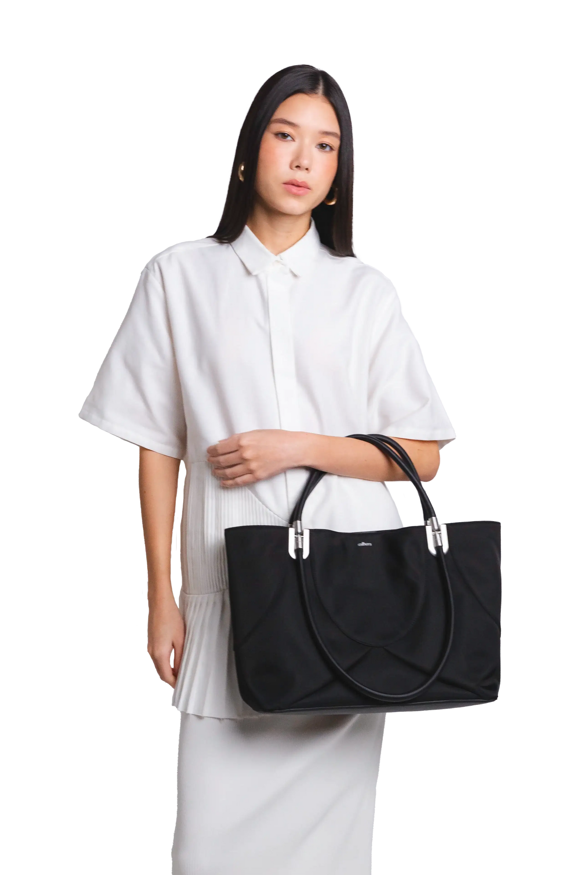 4pm Maxi Nylon Handbag Black