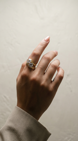 The Heart Stone Ring (set Of 2) | Silver