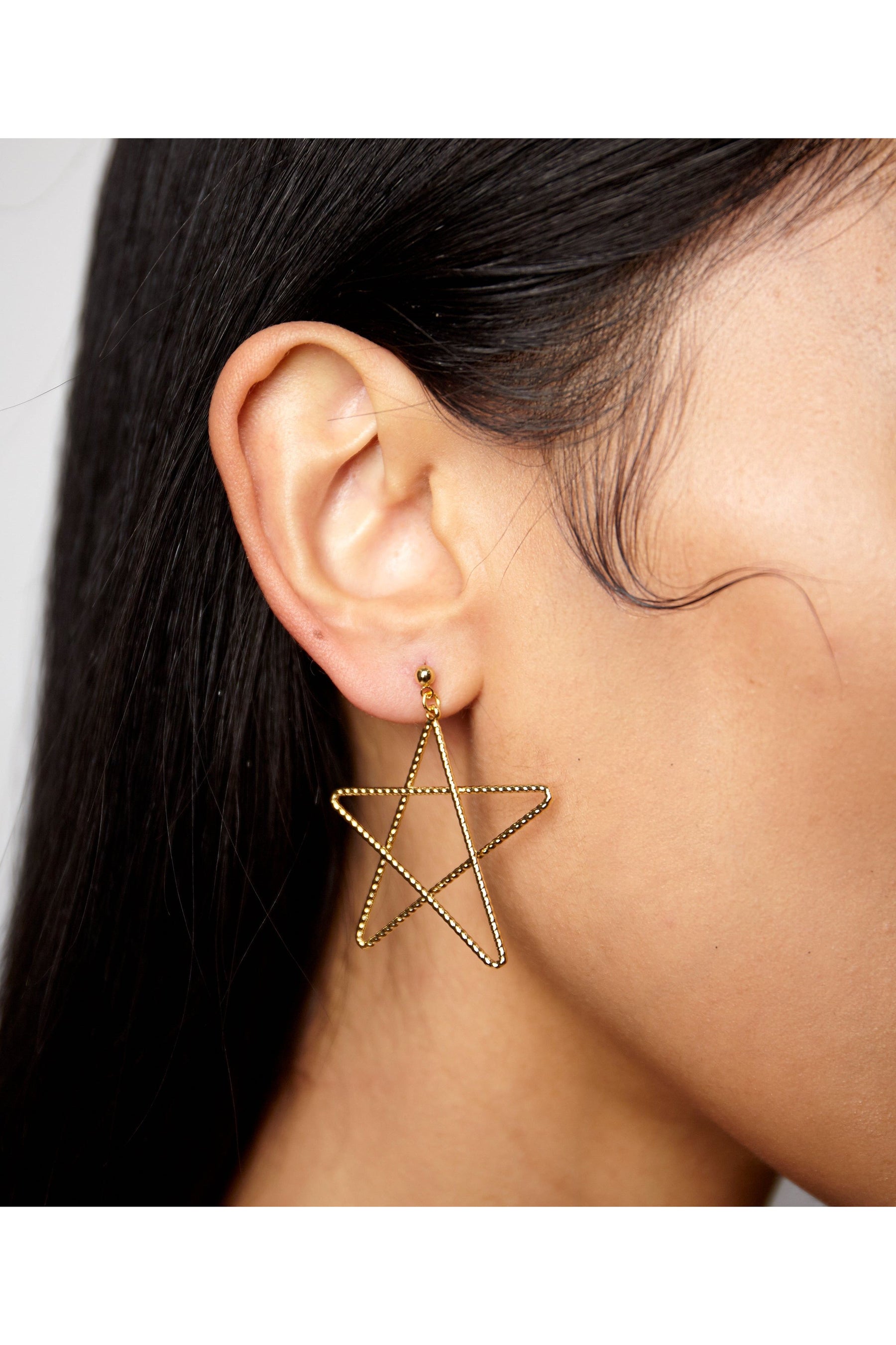 Scribble Star Dangle Earrings | Silver