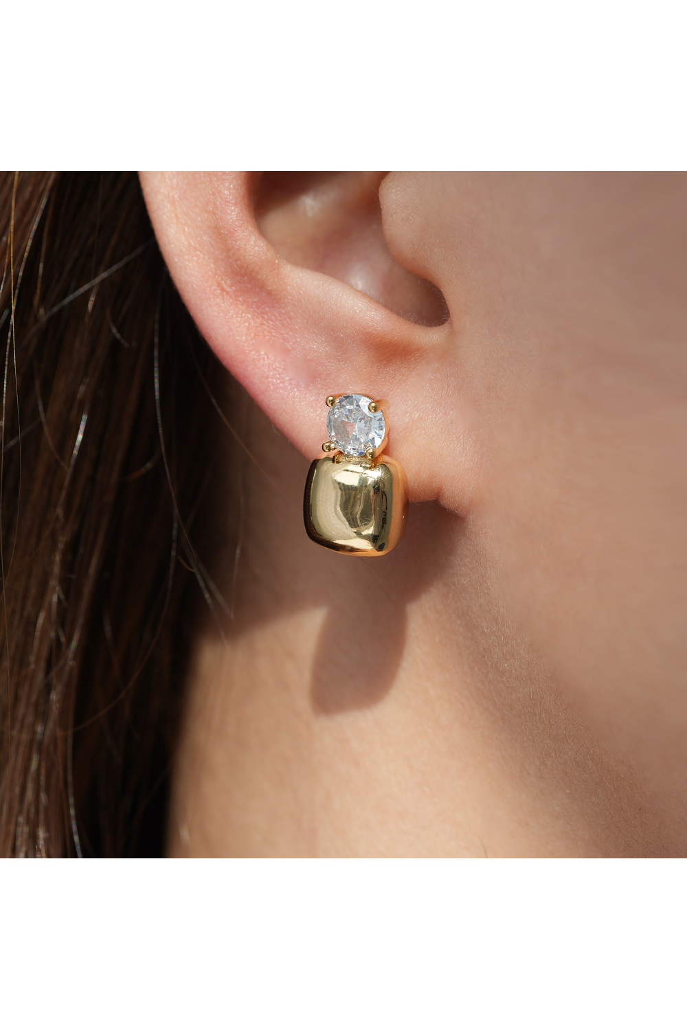 Scarlette Square Studs | Silver