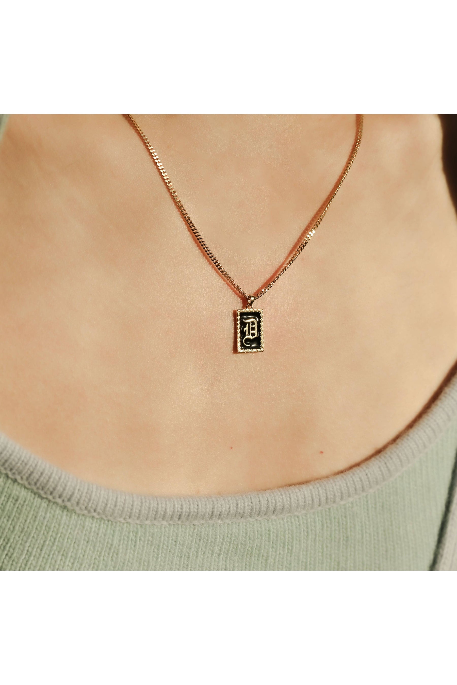 The Enamel Initial Pendant | Silver
