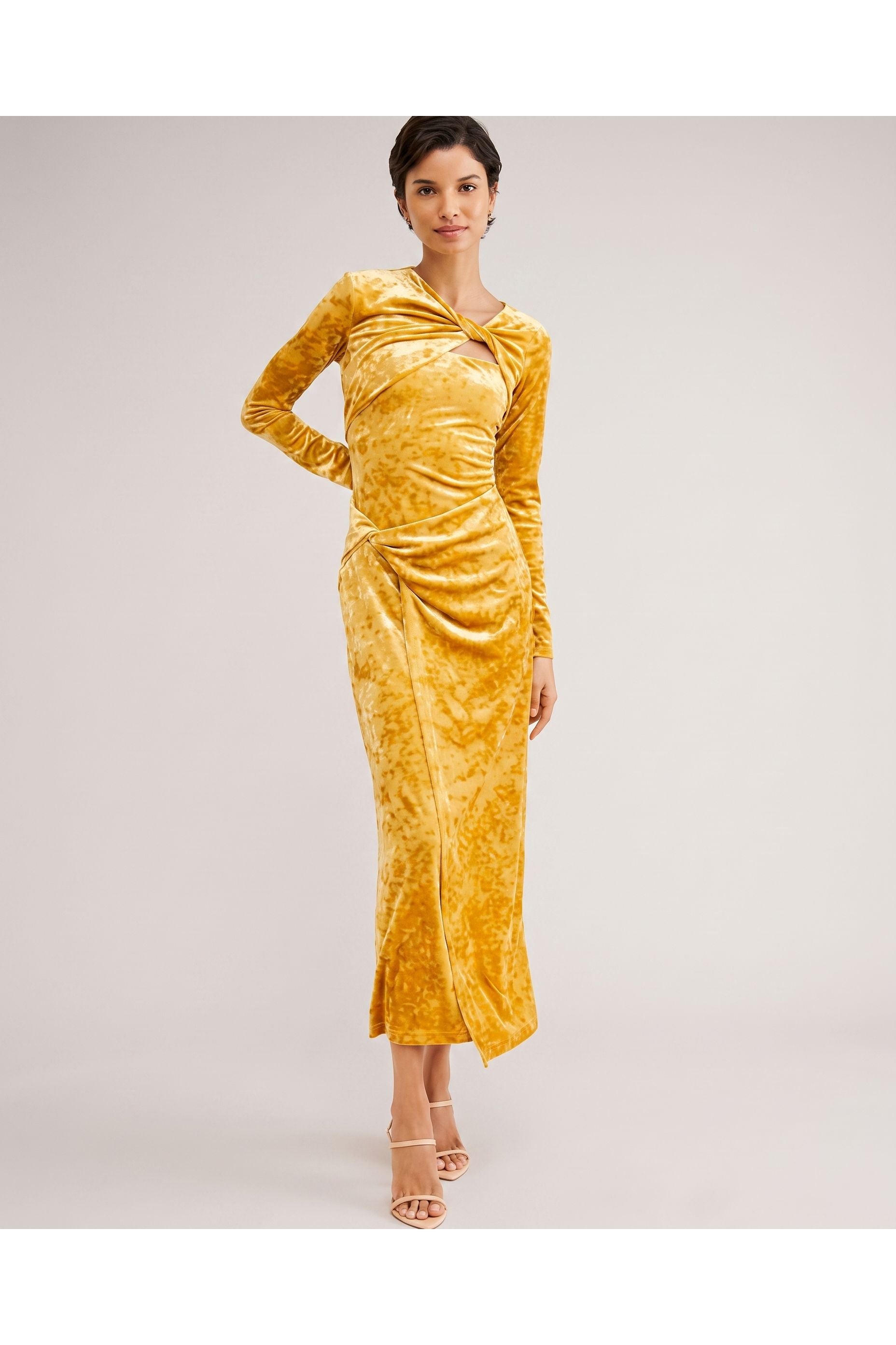 Significant Other Narin Long Sleeve Dress Brass
