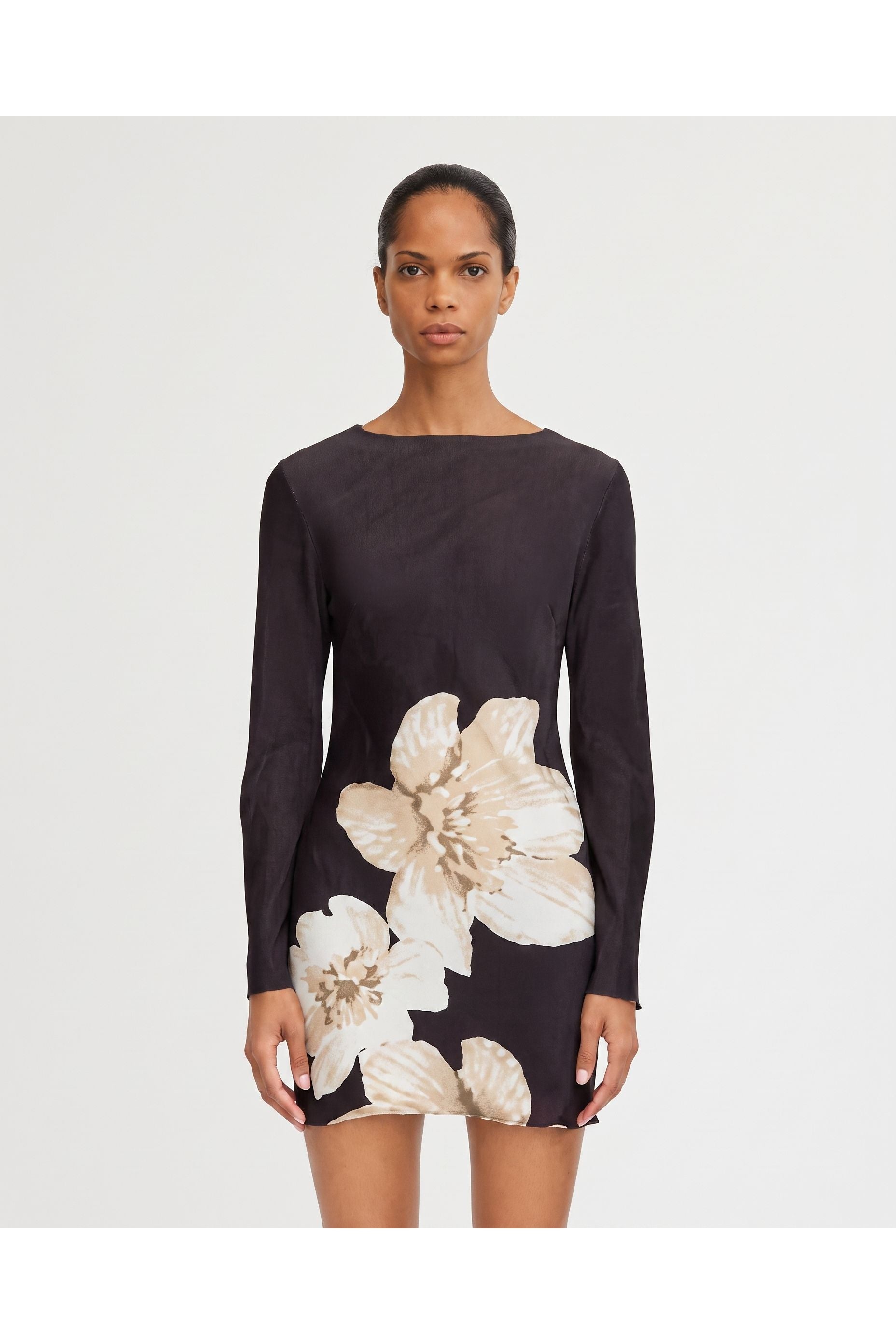 Significant Other Alia Mini Dress Charcoal Botanic