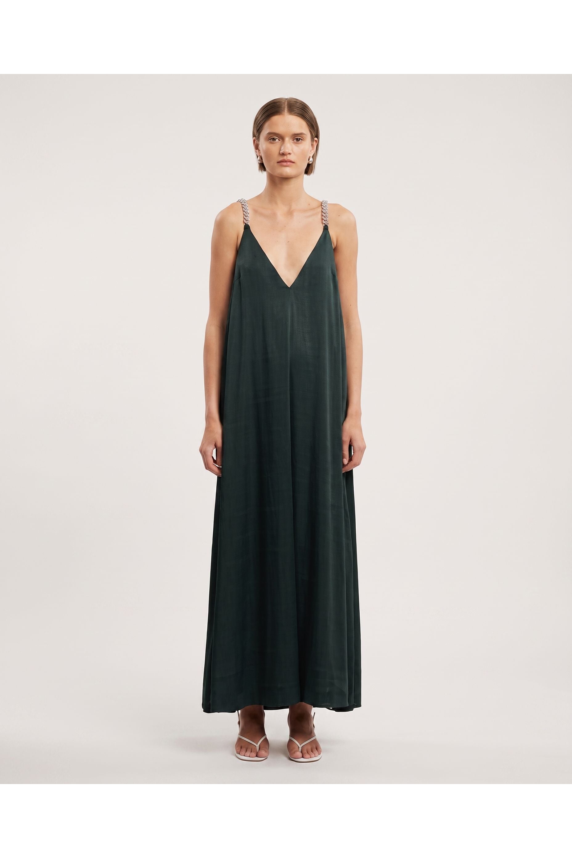 Significant Other Abbey Trapeze Maxi Dress Emerald