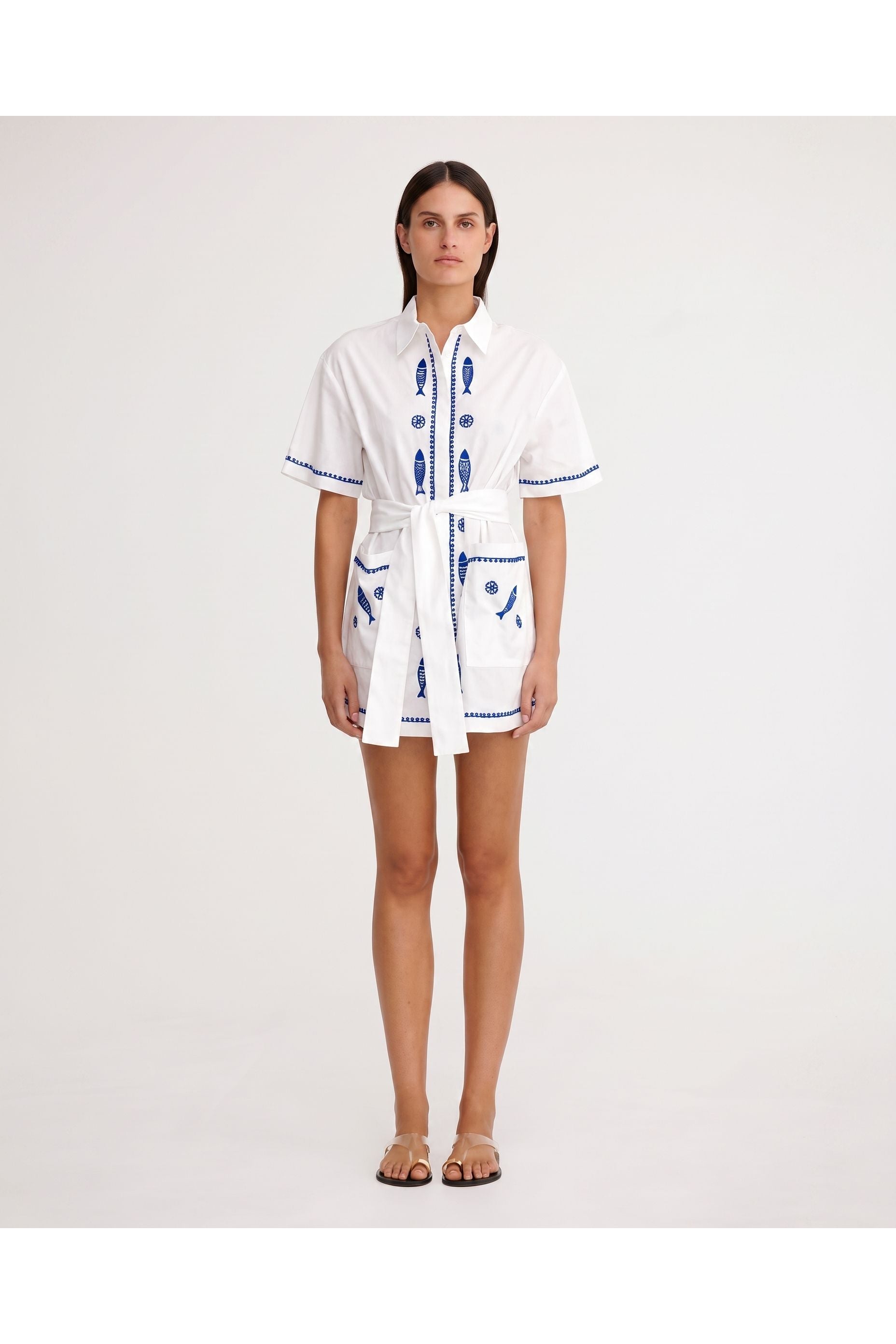 Significant Other Annette Shirt Dress Ivory