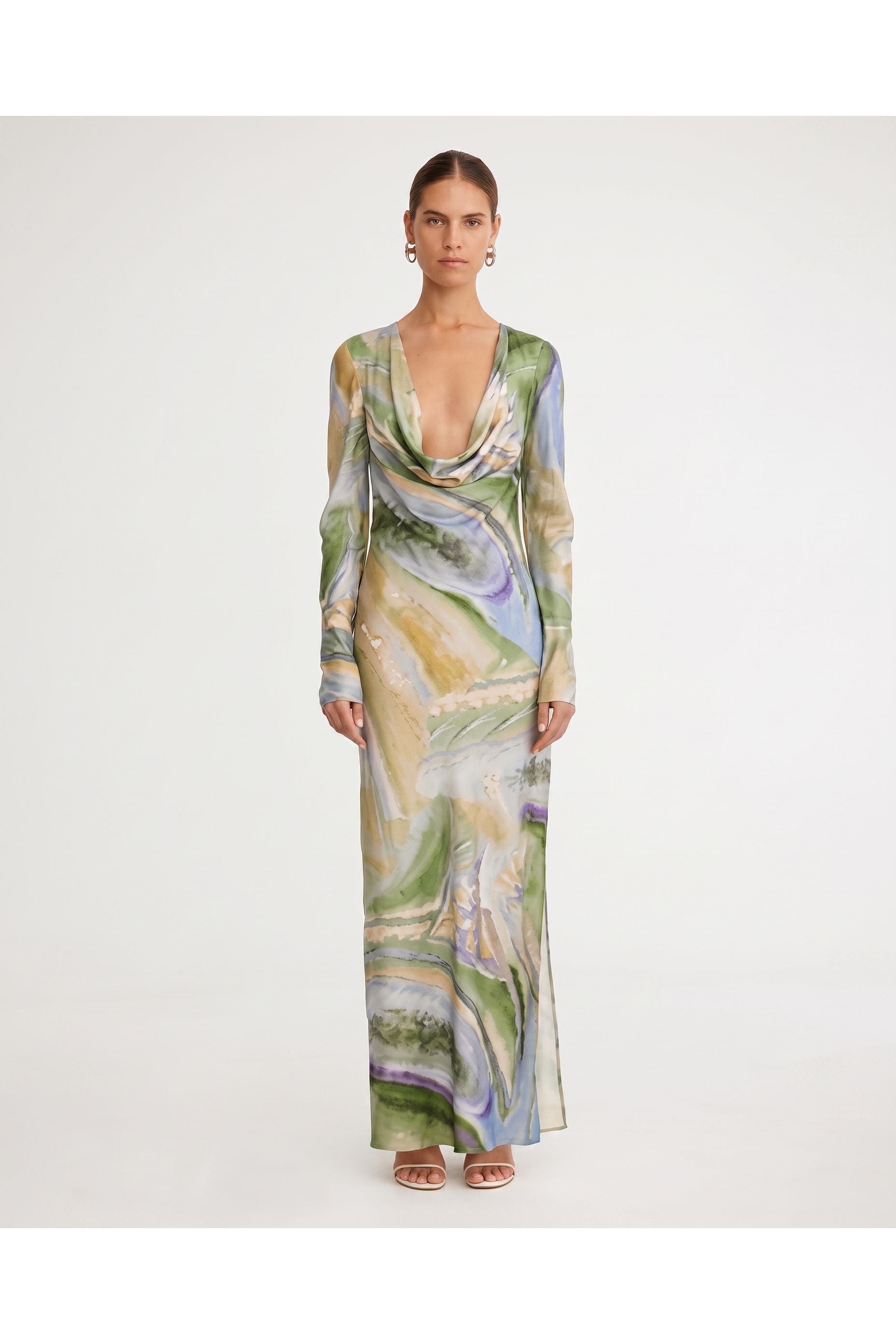 Significant Other Bianca Long Sleeve Dress Lavender Marble