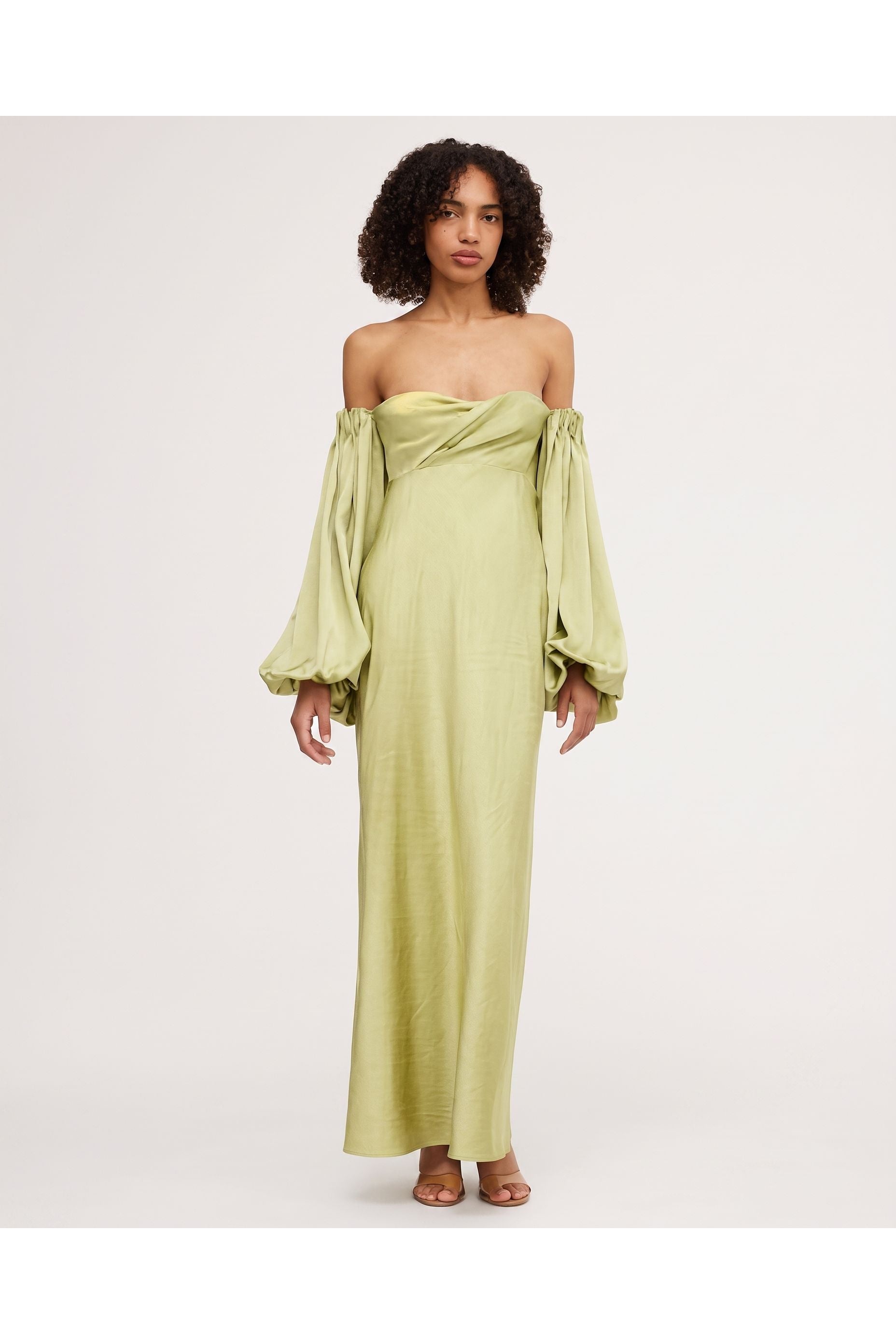 Significant Other Danika Off Shoulder Dress Matcha