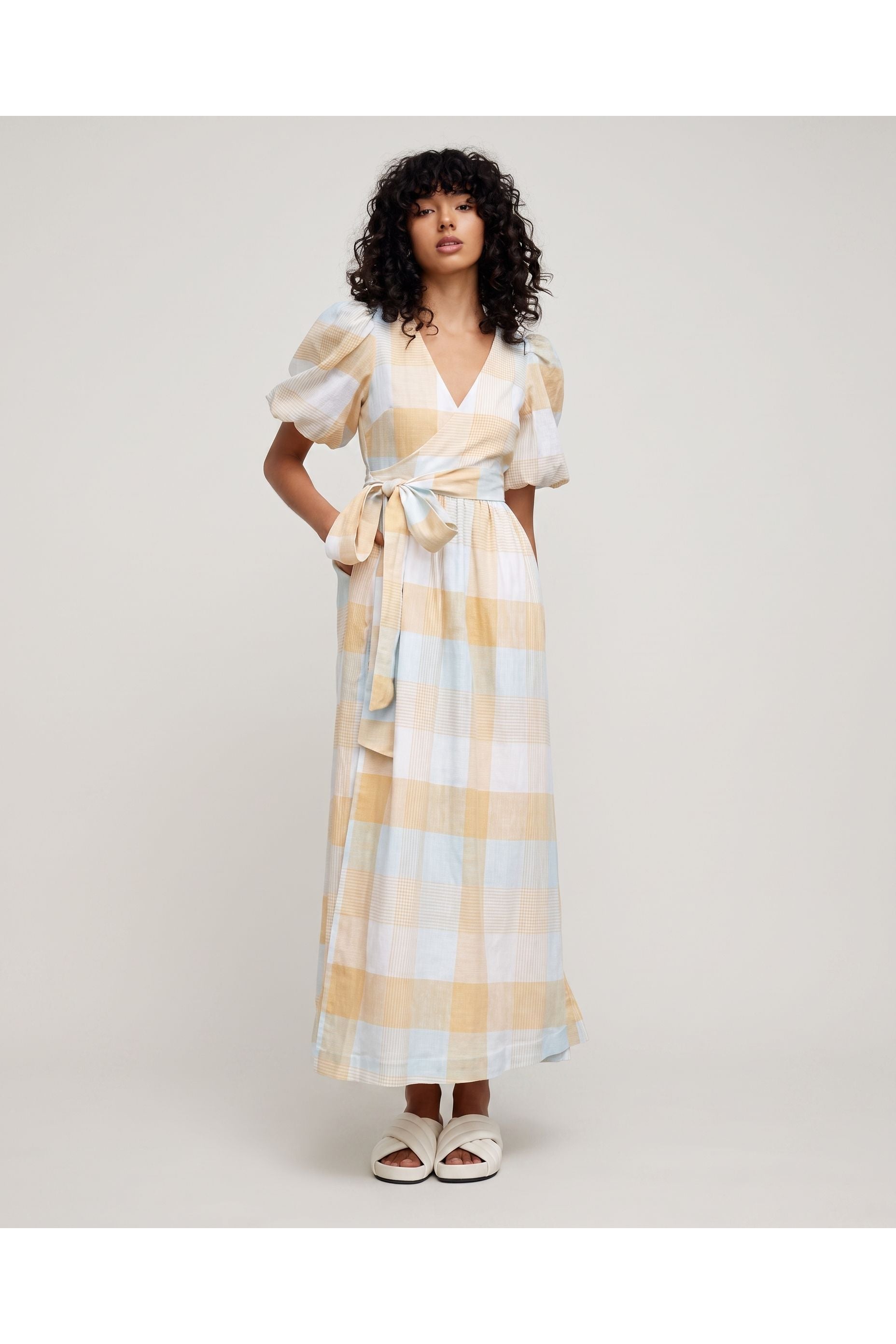 Significant Other Stella Midi Dress Multi Check