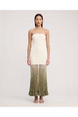 Amaya Strapless Dress Pesto Ombre