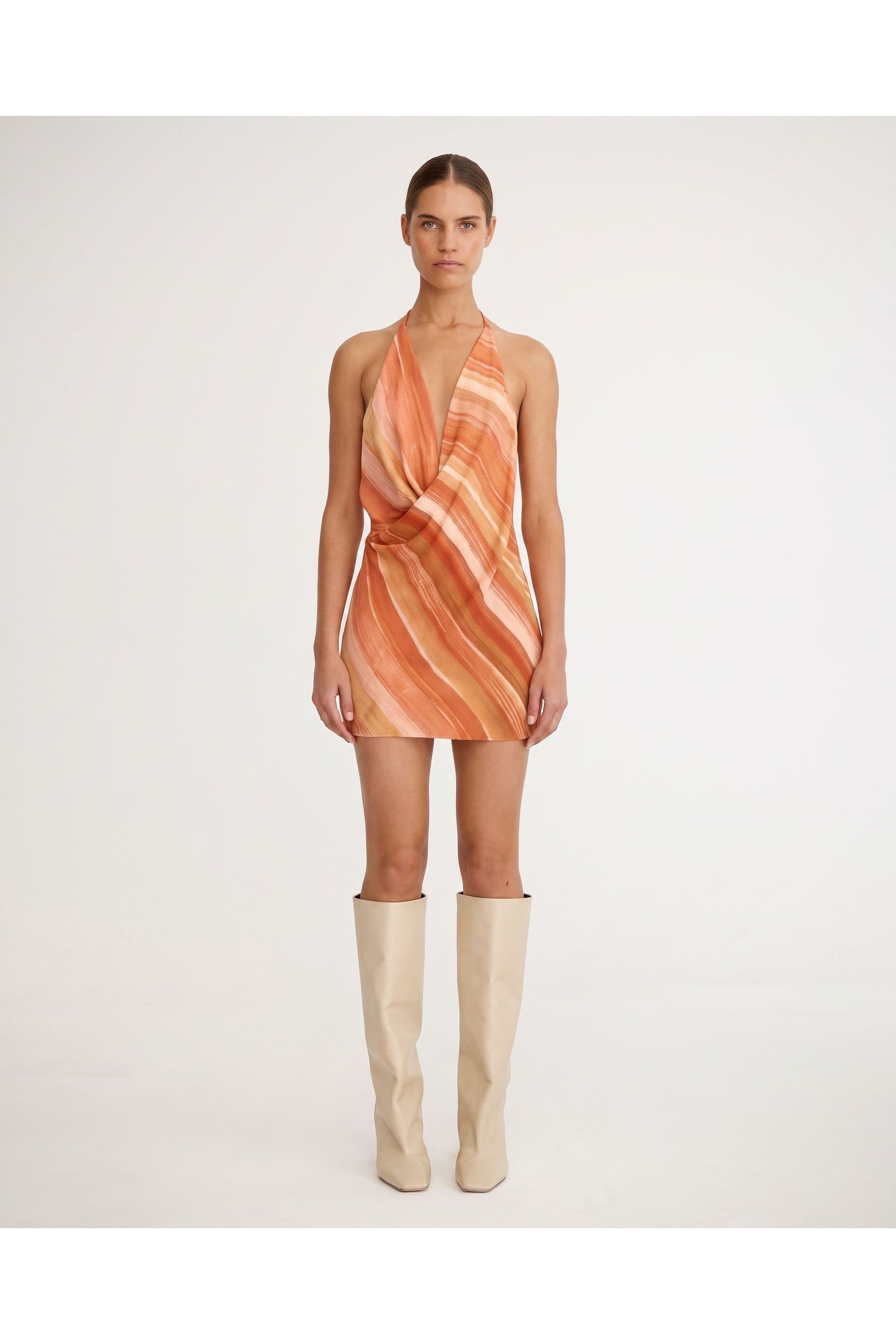 Significant Other Patrice Halter Dress Sherbet Stripe