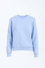 Women’s brushed cotton French terry crewneck sweatshirt in light blue product 